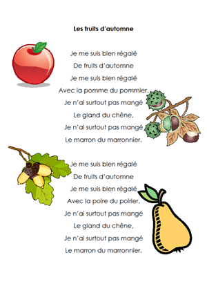 l'AUTOMNE ET SES MIGNONES CHANSONS